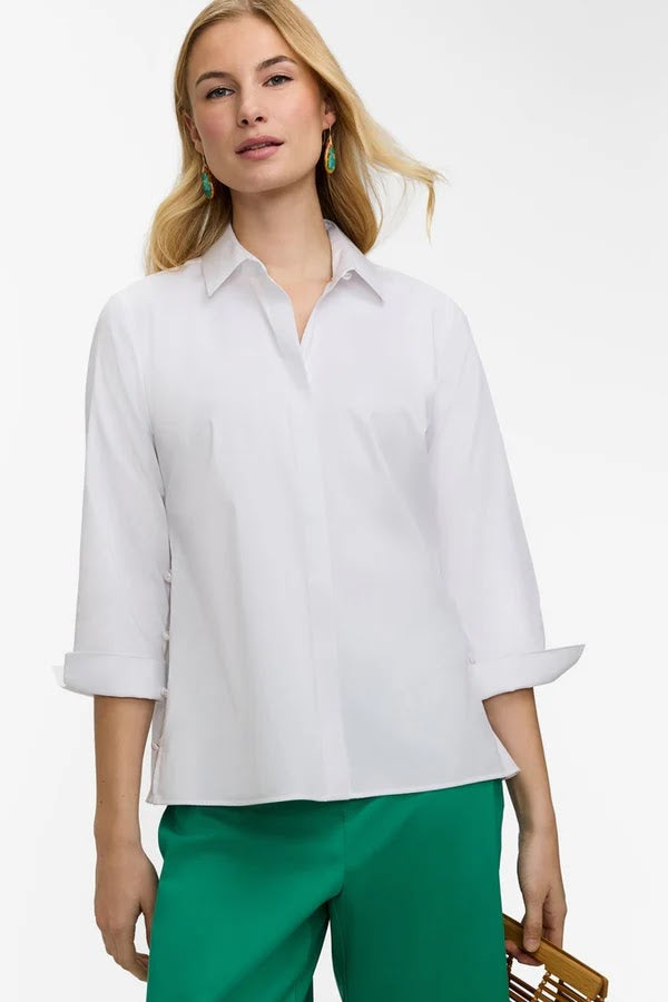Beatrice Stretch Sateen Shirt - White