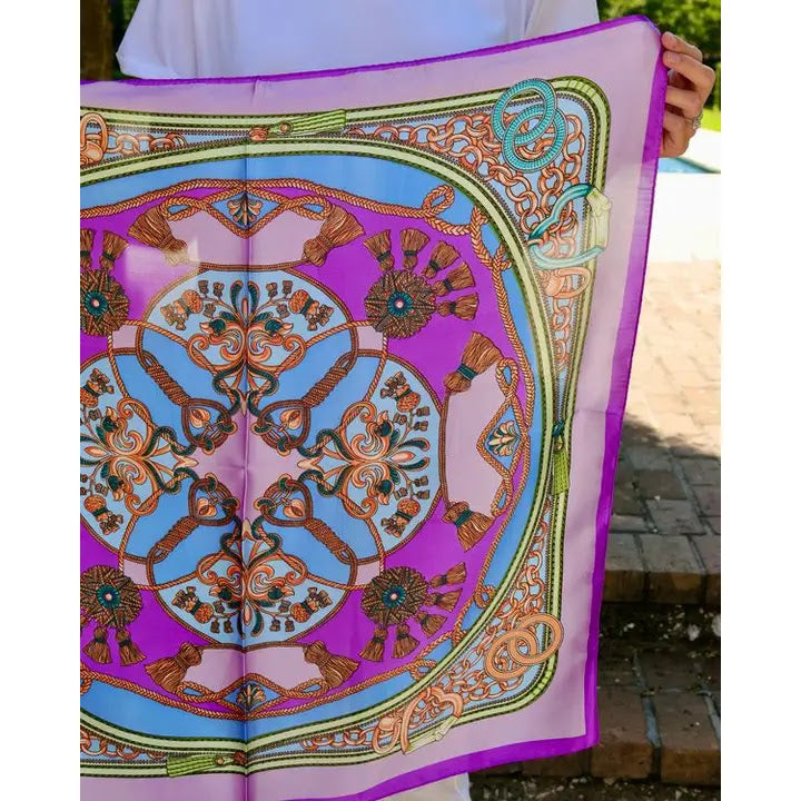 Trellis Tassel Scarf - Lavender