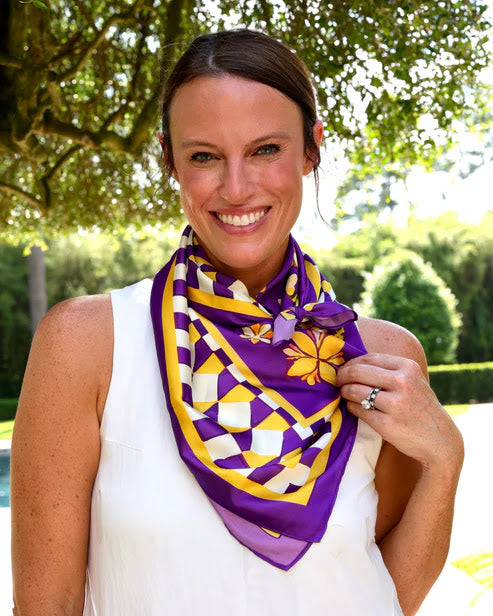 Hollis Large Scarf - Purple Gold