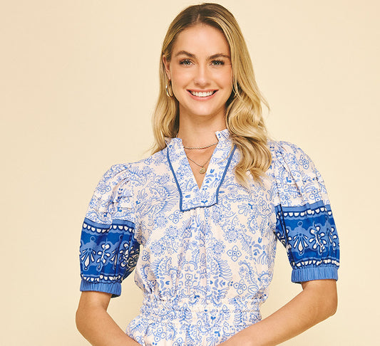 The Callie Blouse - Blue