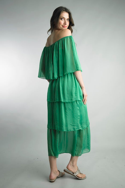 Sharon Silk Dress - Green