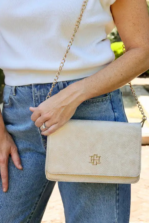 Bryn Clutch/Crossbody - Shimmer Champagne
