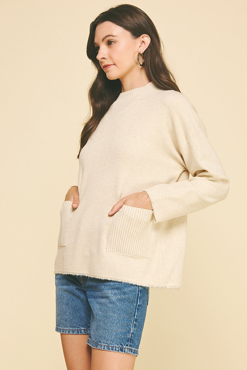 Nanette Sweater Top - Oatmeal
