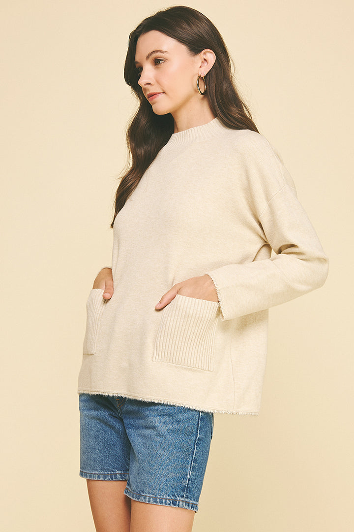 Nanette Sweater Top - Oatmeal