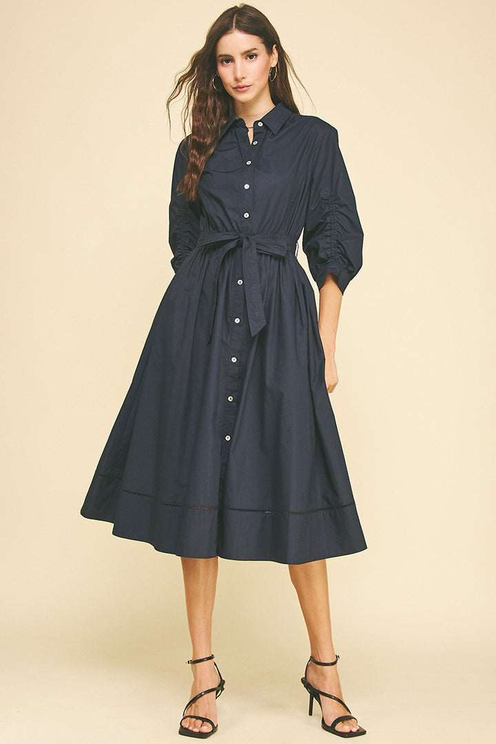 Ashley Midi Dress - Blue Black