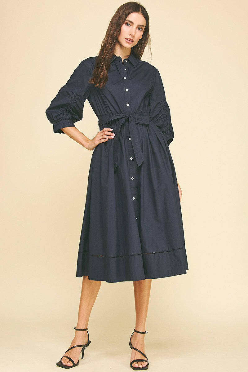 Ashley Midi Dress - Blue Black