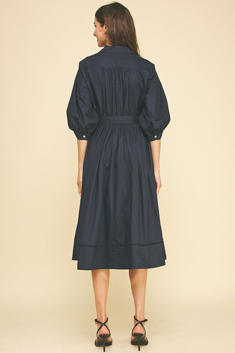 Ashley Midi Dress - Blue Black