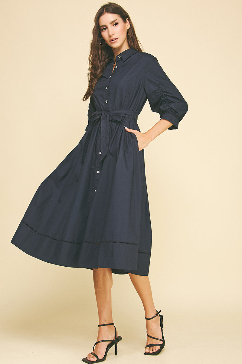 Ashley Midi Dress - Blue Black