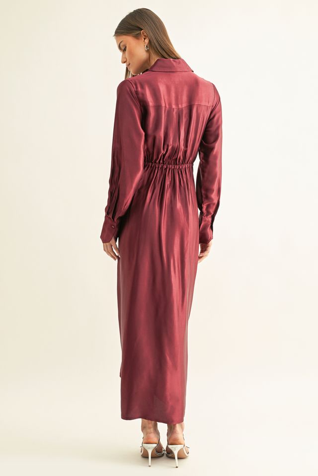 Kannon Midi Dress - Burgundy