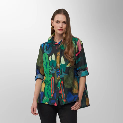 Geo Shirt - Green print