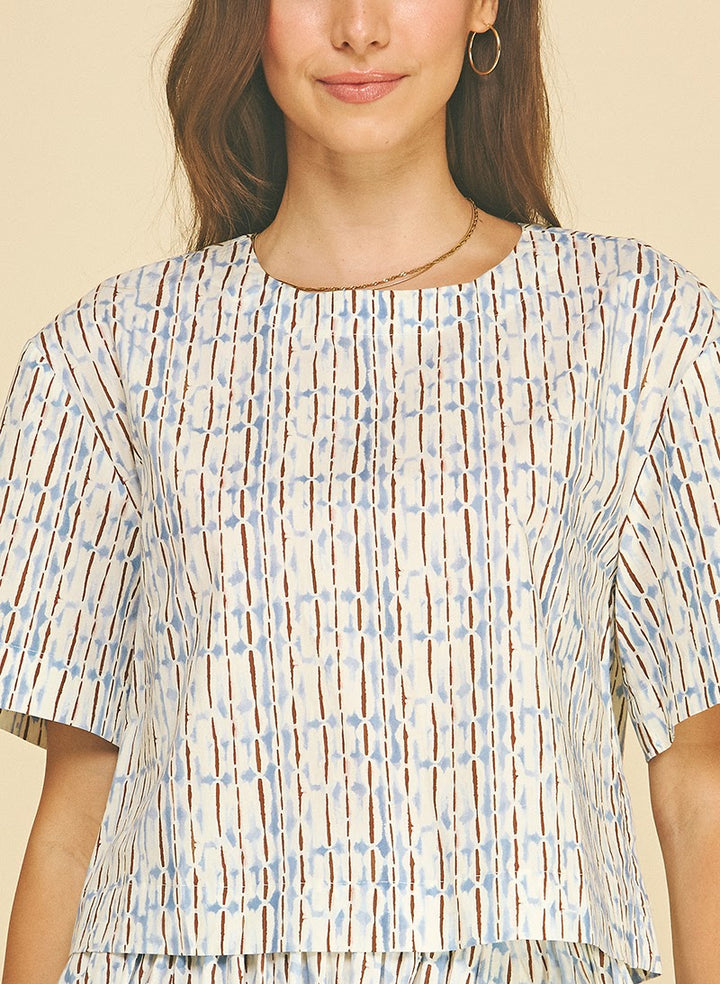 Maria Blouse - Blue Brown
