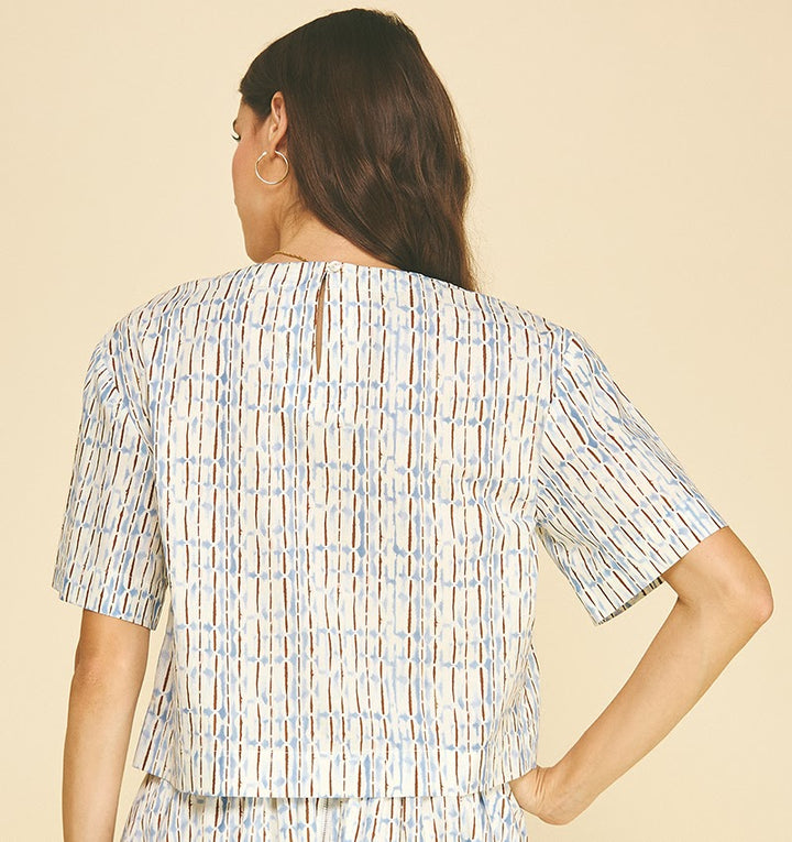 Maria Blouse - Blue Brown