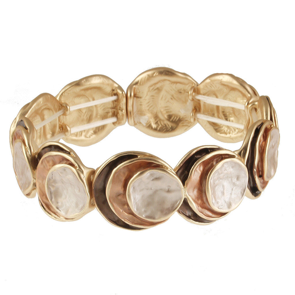 3 Circle Stack Bracelet - Coffee