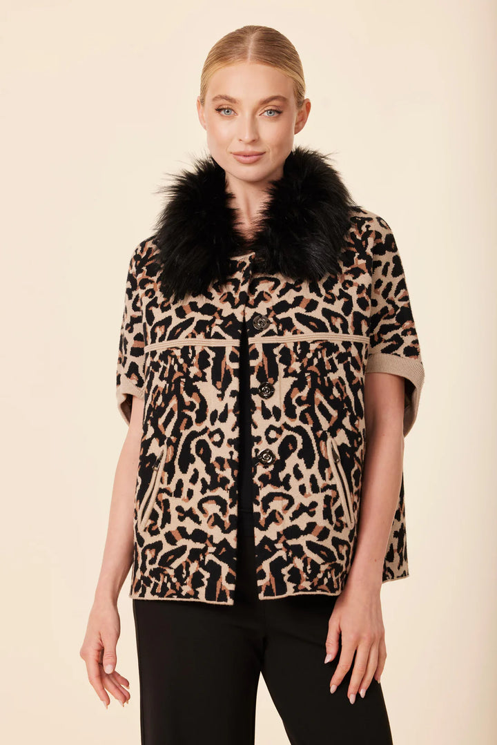 Faux Fur Cardigan - Cheetah