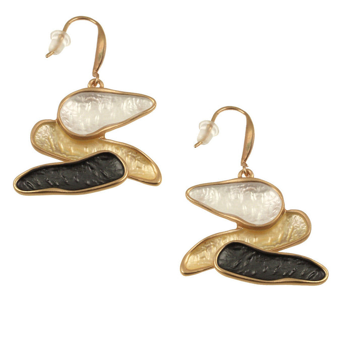 Earthscape Earring - Gold White Grey