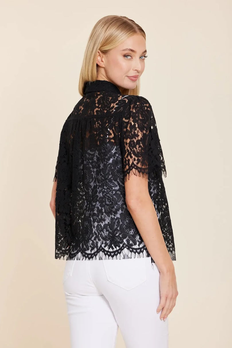 Touch of Lace Top - Black