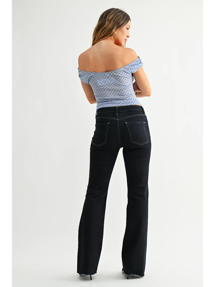 Hailey HR Flare Jeans - Super Dark Wash