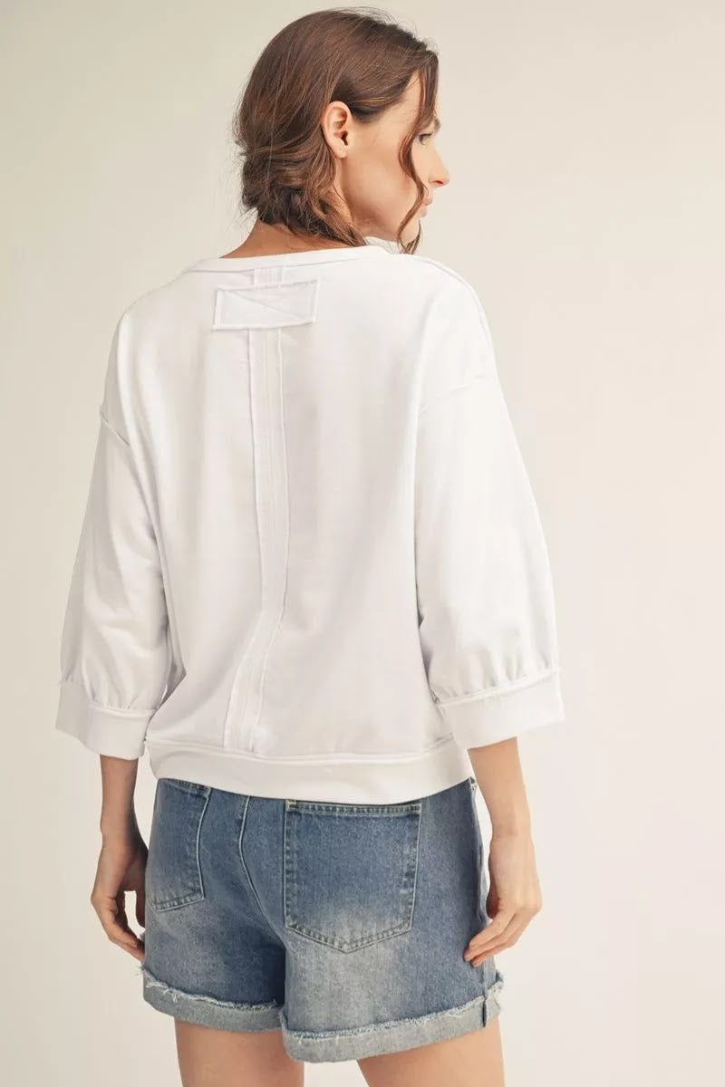 Easy Casula Top - White