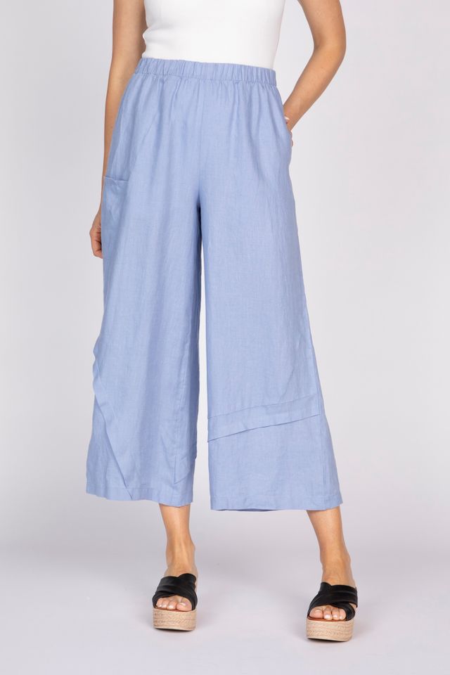 Crossroads Seamed Linen Pants - Lavender
