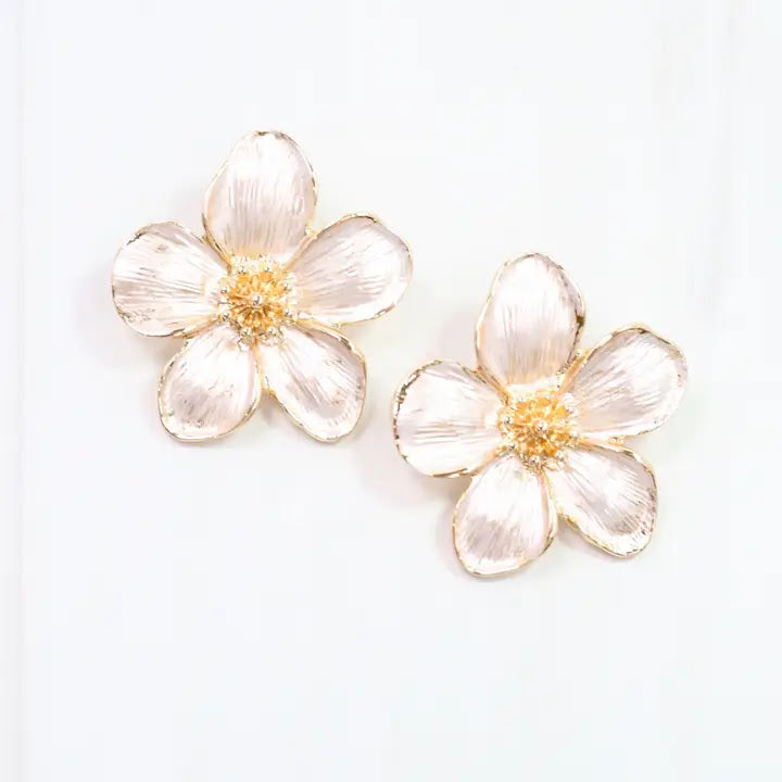 Pansy Flower Earring - Gold