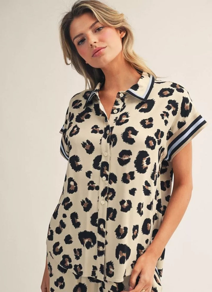 Cleo Top - Blue Animal