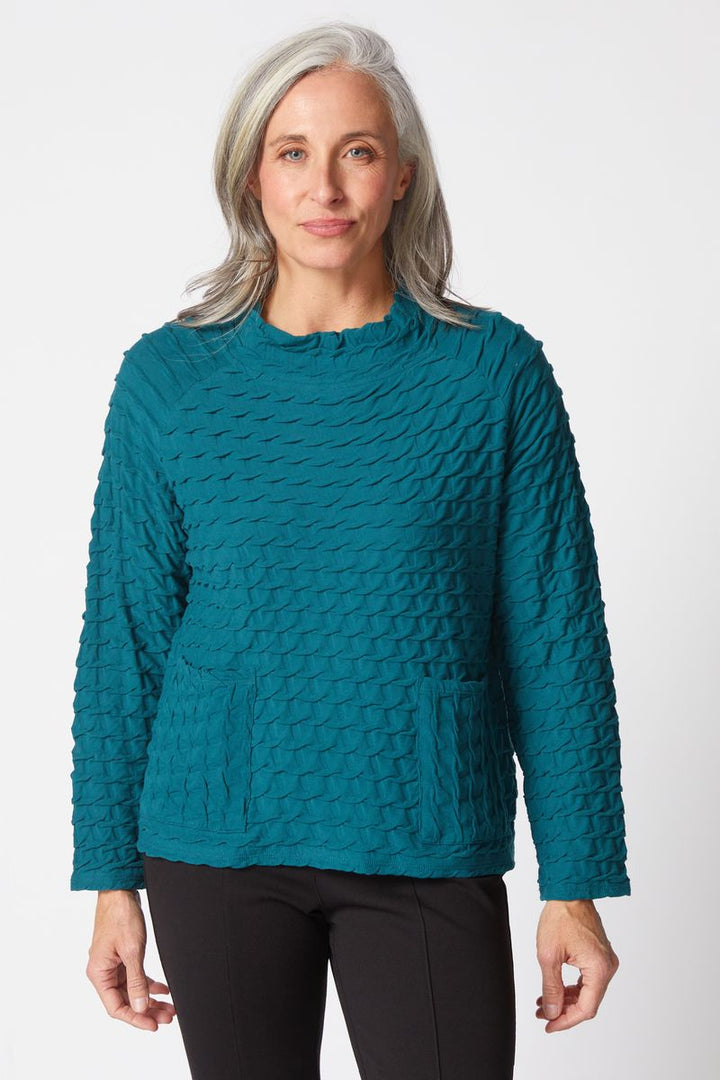 Textured Tides Top - Juniper