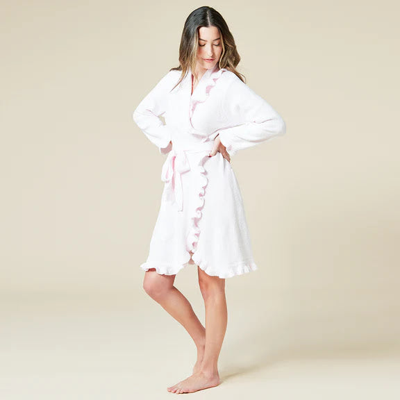 Softies Ruffle Chenille Robe - Light Pink
