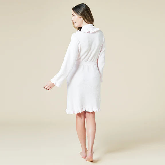 Softies Ruffle Chenille Robe - Light Pink