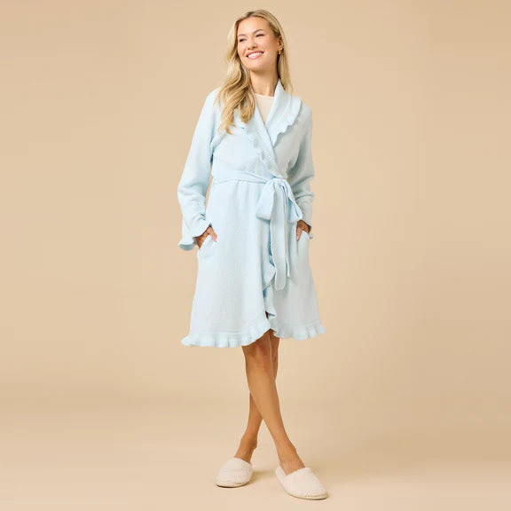 Softies Ruffle Chenille Robe - Blue
