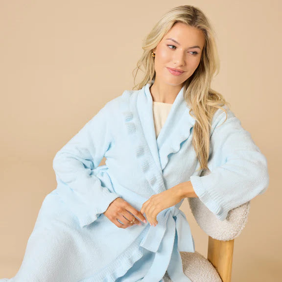 Softies Ruffle Chenille Robe - Blue