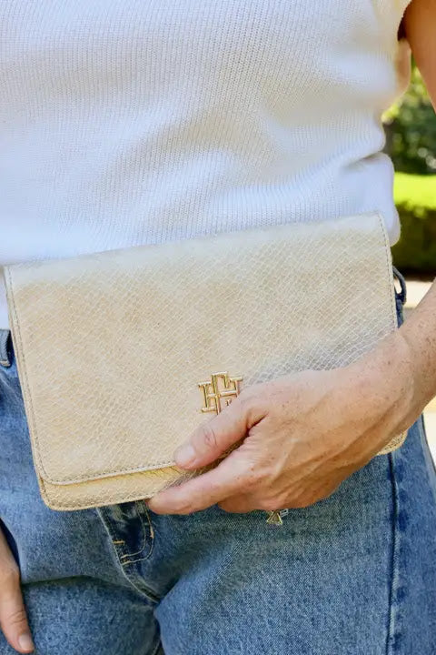Bryn Clutch/Crossbody - Shimmer Champagne