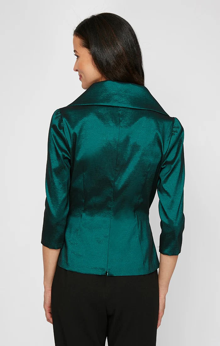 Evelyn Taffeta Blouse - Emerald Green