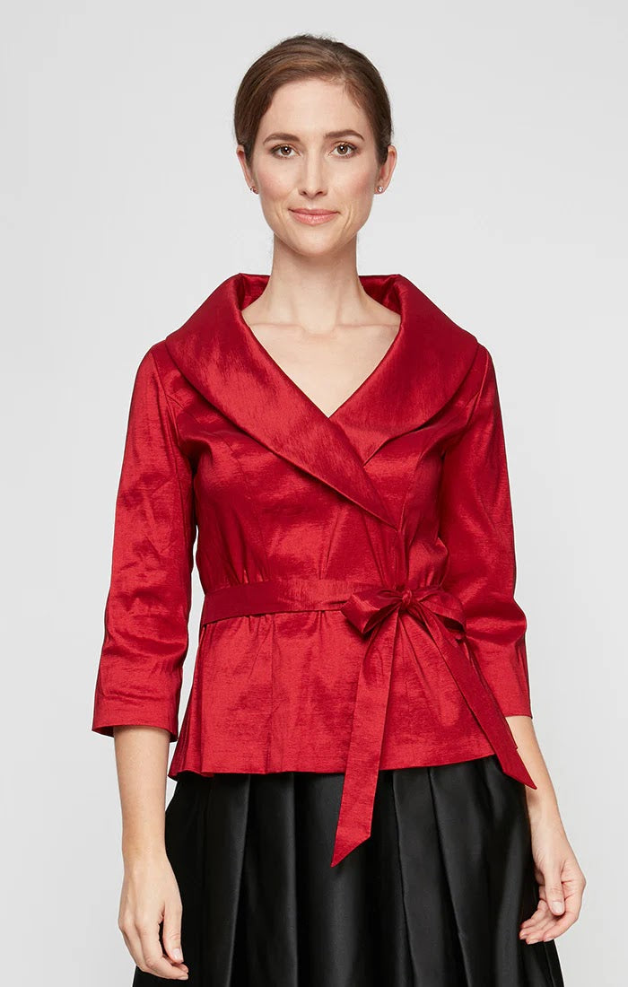Evelyn Taffeta Blouse - Red