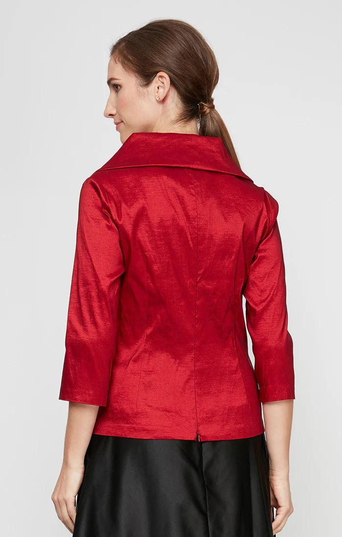 Evelyn Taffeta Blouse - Red