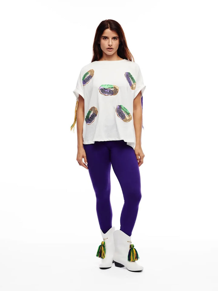 King Cake Tassels Shirt - White