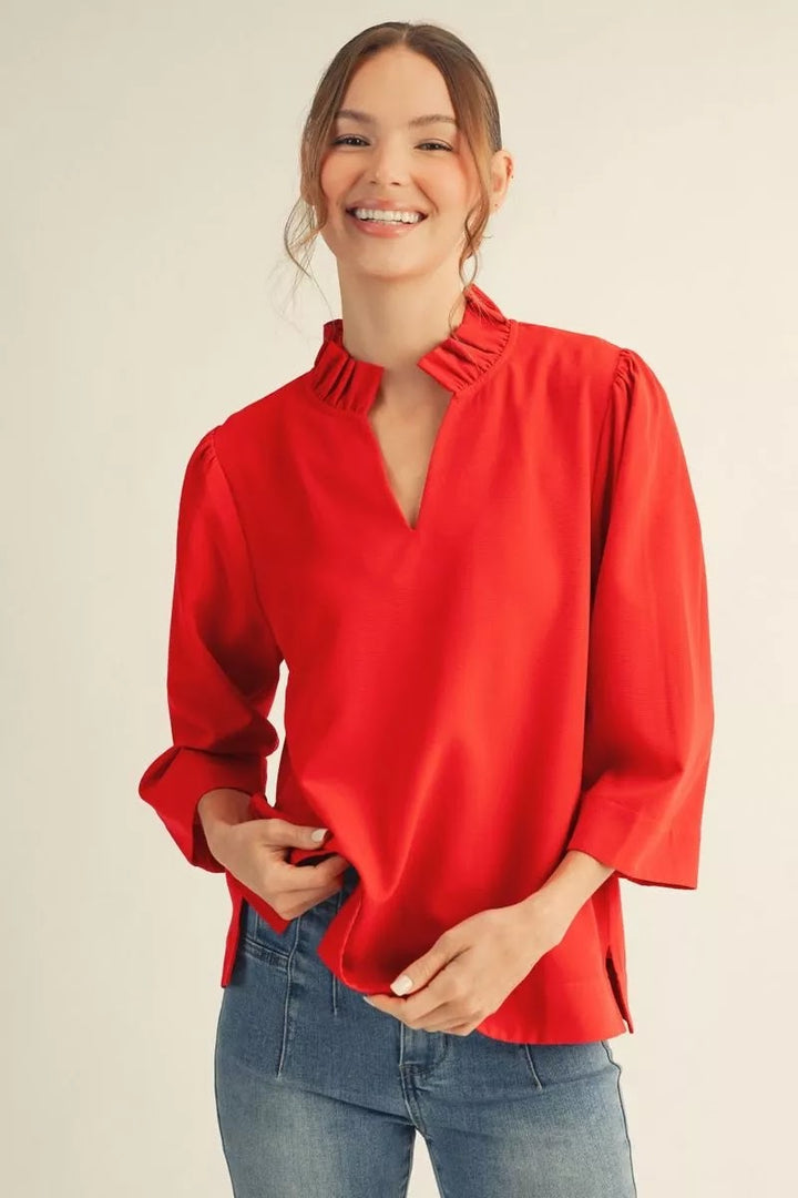 Touch of Flair Top - Red