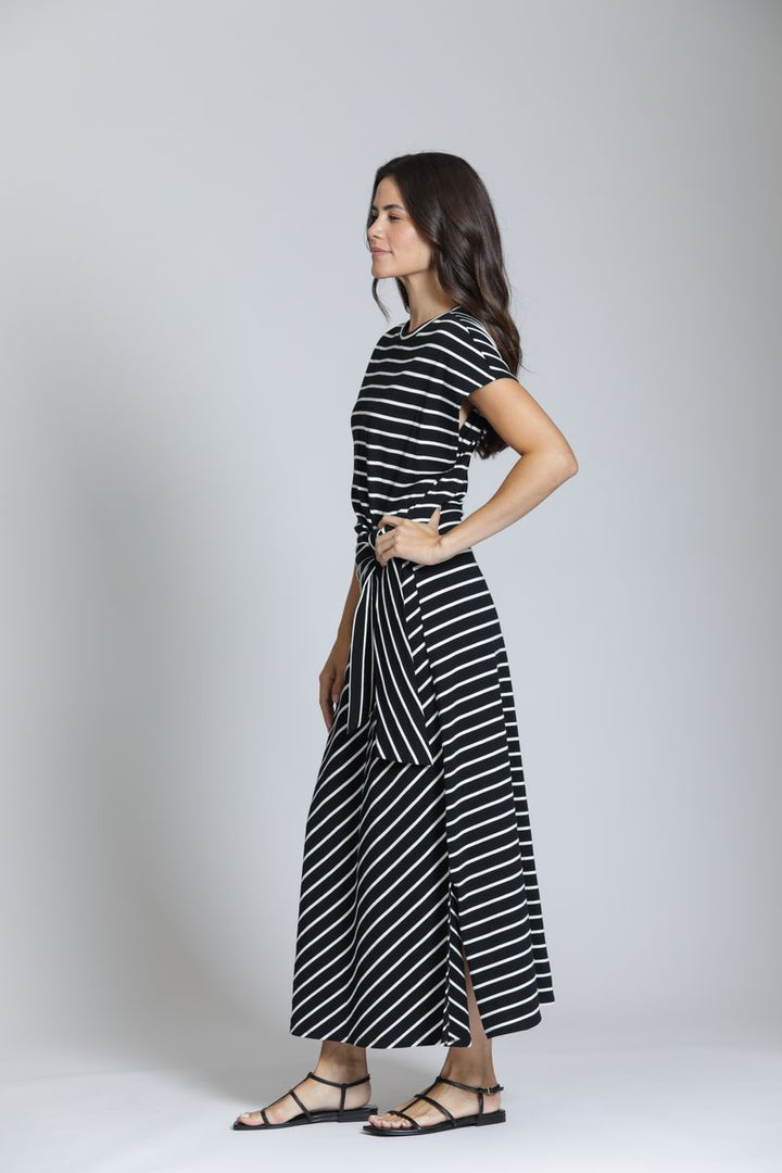 Comfy Dress - Black/White Stripe