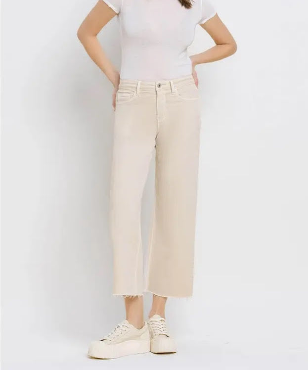 The Olivia HR Crop Jean - White Swan