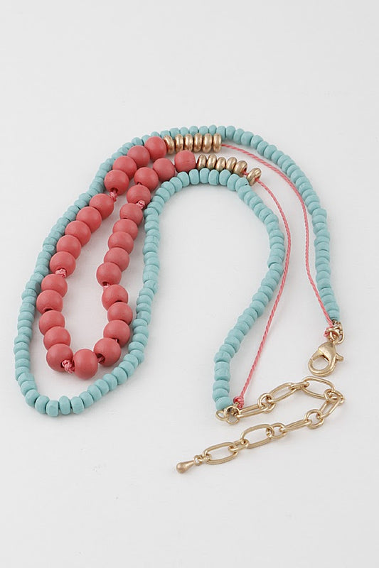 Add A Pop Necklace - Coral