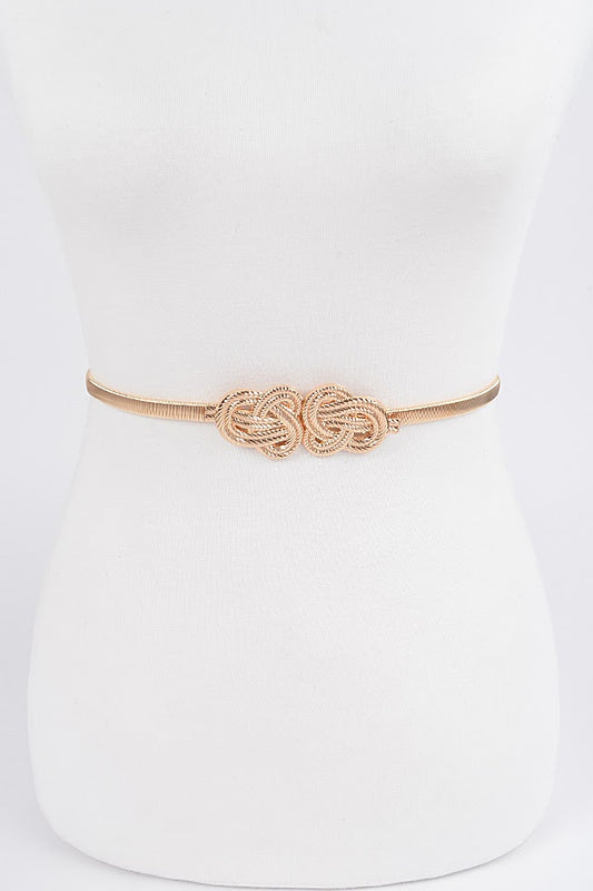Two Buckle Spring Belt - Gold