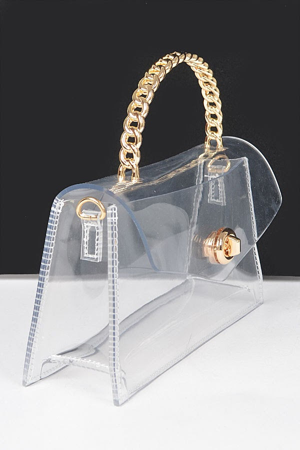 The Mary Jane Clutch - Clear Gold