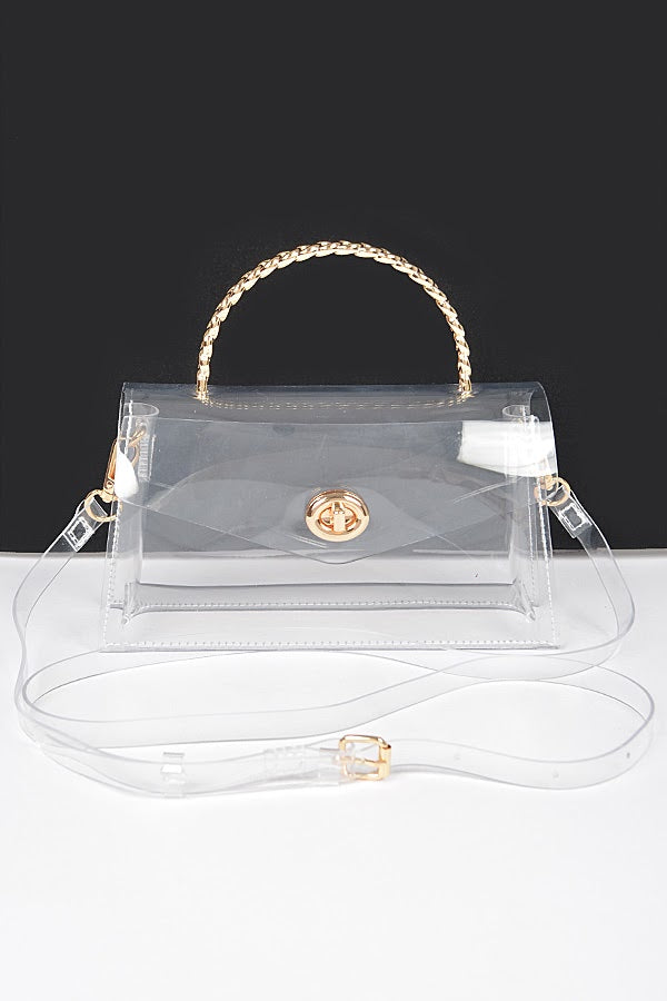The Mary Jane Clutch - Clear Gold