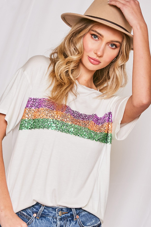 Sequin Me Top - Off White