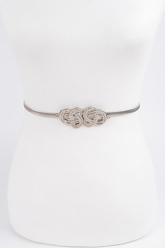 Two Buckle Spring Belt - Silver