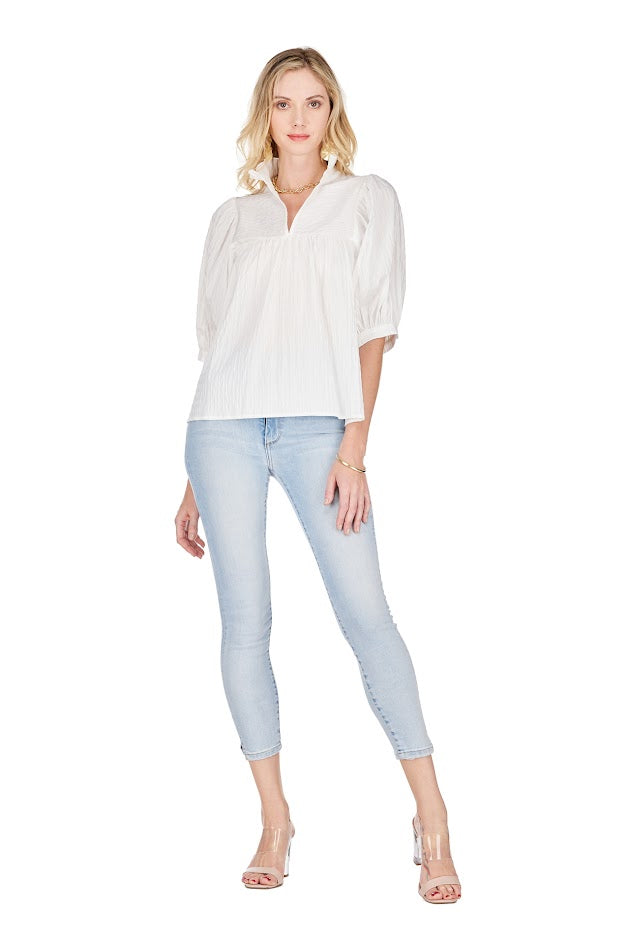 Just A Touch Blouse - White
