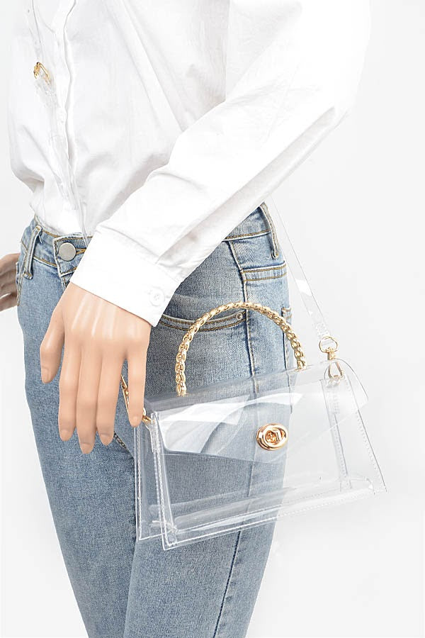 The Mary Jane Clutch - Clear Gold