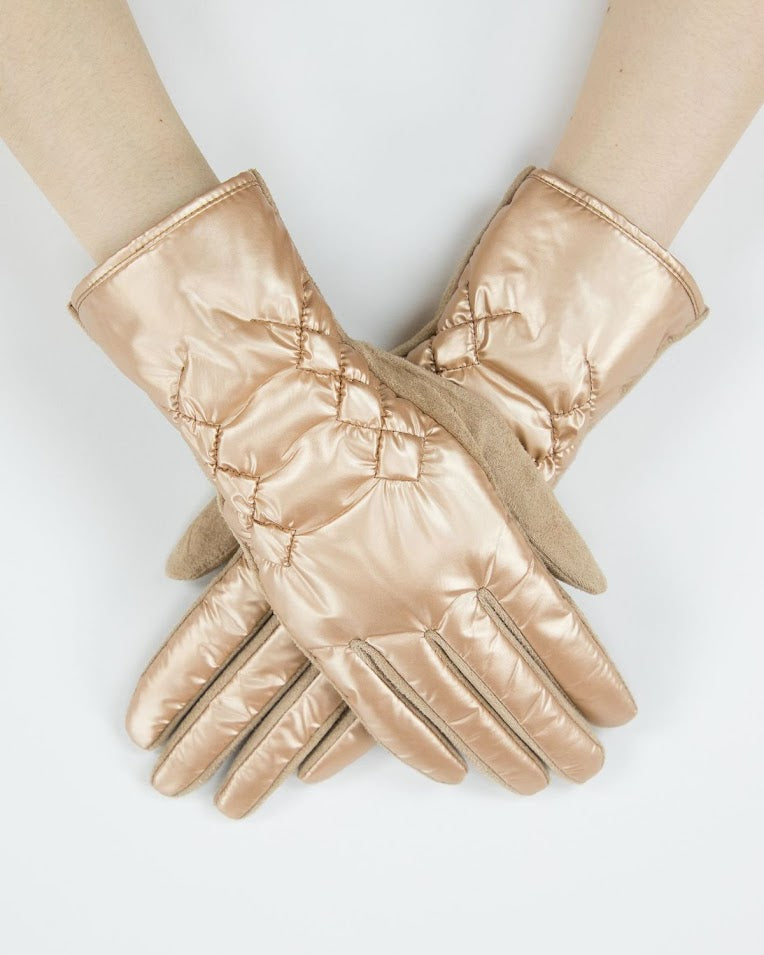 Puffer Gloves - Gold