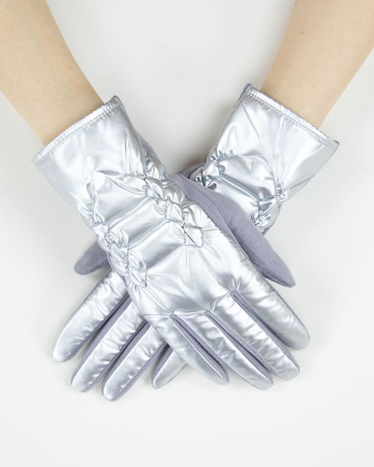 Puffer Gloves - Silver
