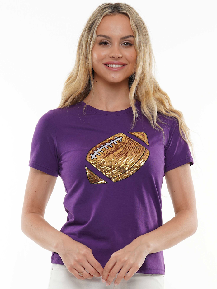 Football T Shirt - Purple Gold