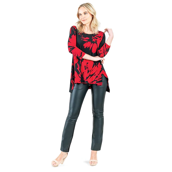 The Dolores Tunic - Red Black